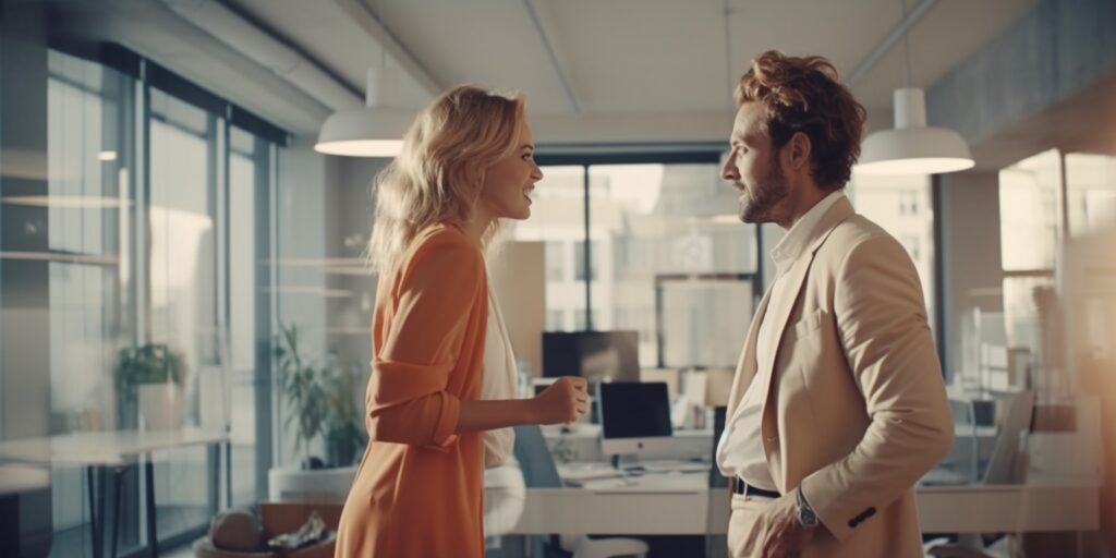 AI Shot of two business colleagues arguing in modern office 9b2c951a 3917 4ea1 ab8d deaab356b2ac